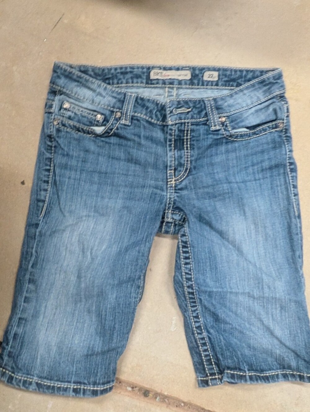 BKE Light Blue Denim Jeans LONGER LENGTH SHORTS PAYTON 27